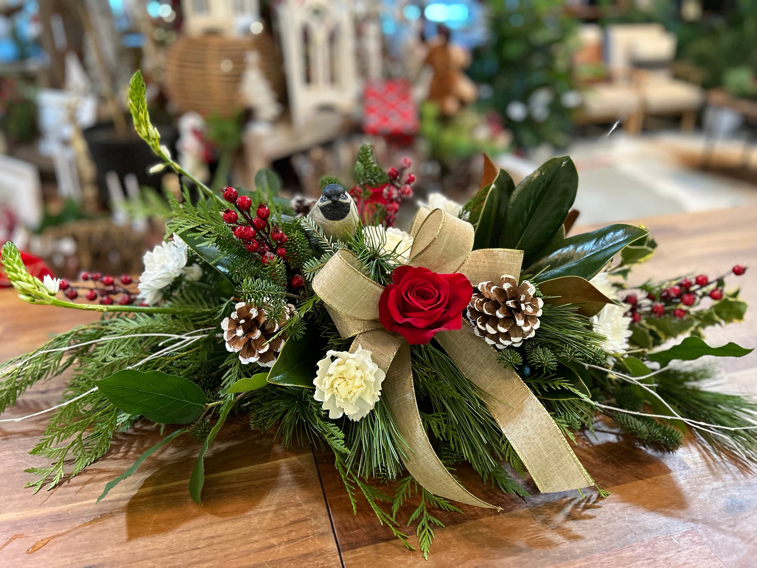 Winter Chickadee Centrepiece