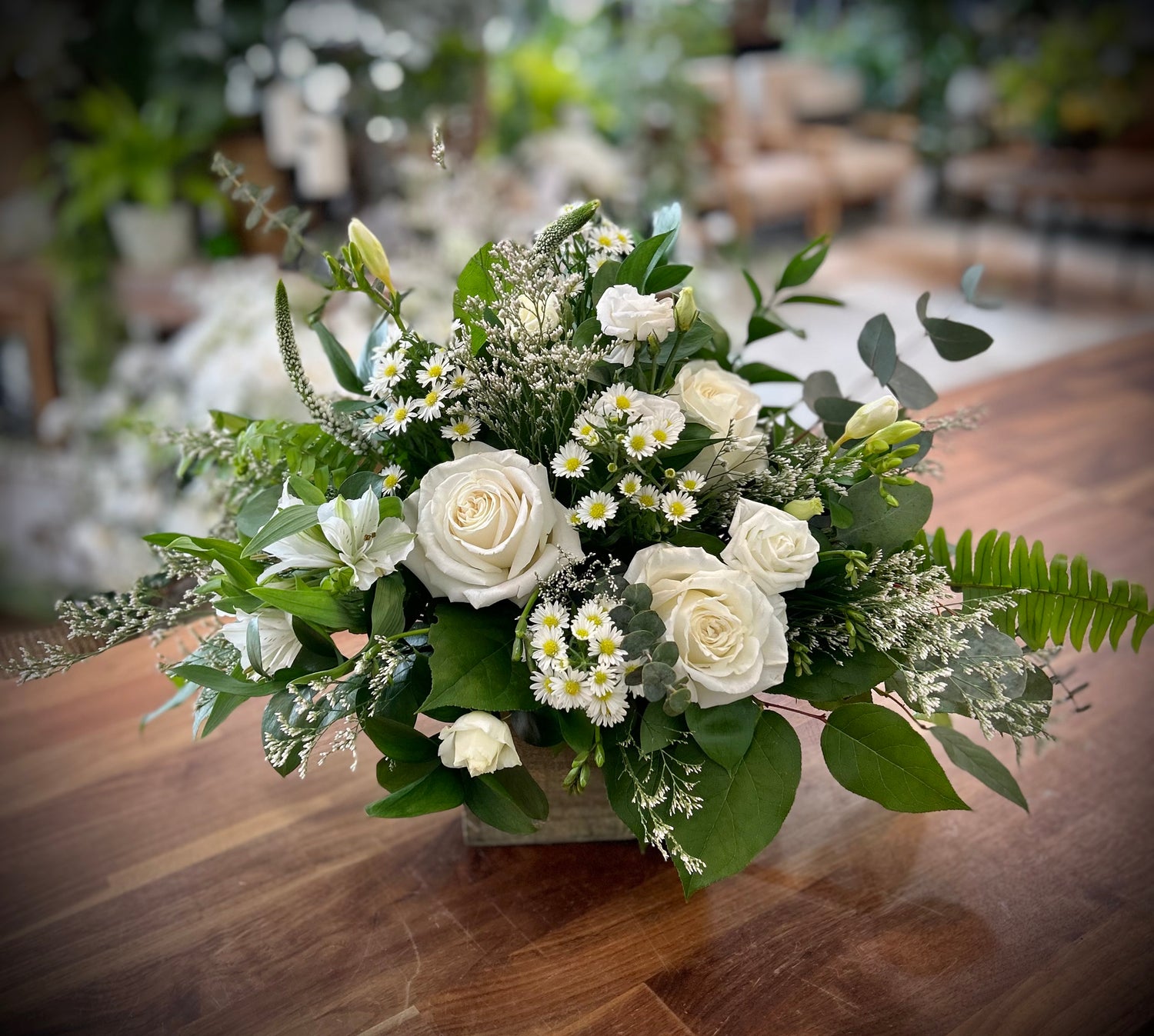 Farmhouse Blooms in Wooden Box