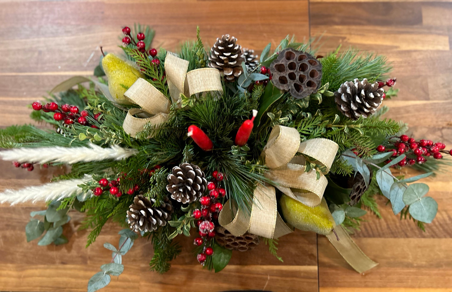 Winter’s Bounty Fresh Centrepiece with Candles