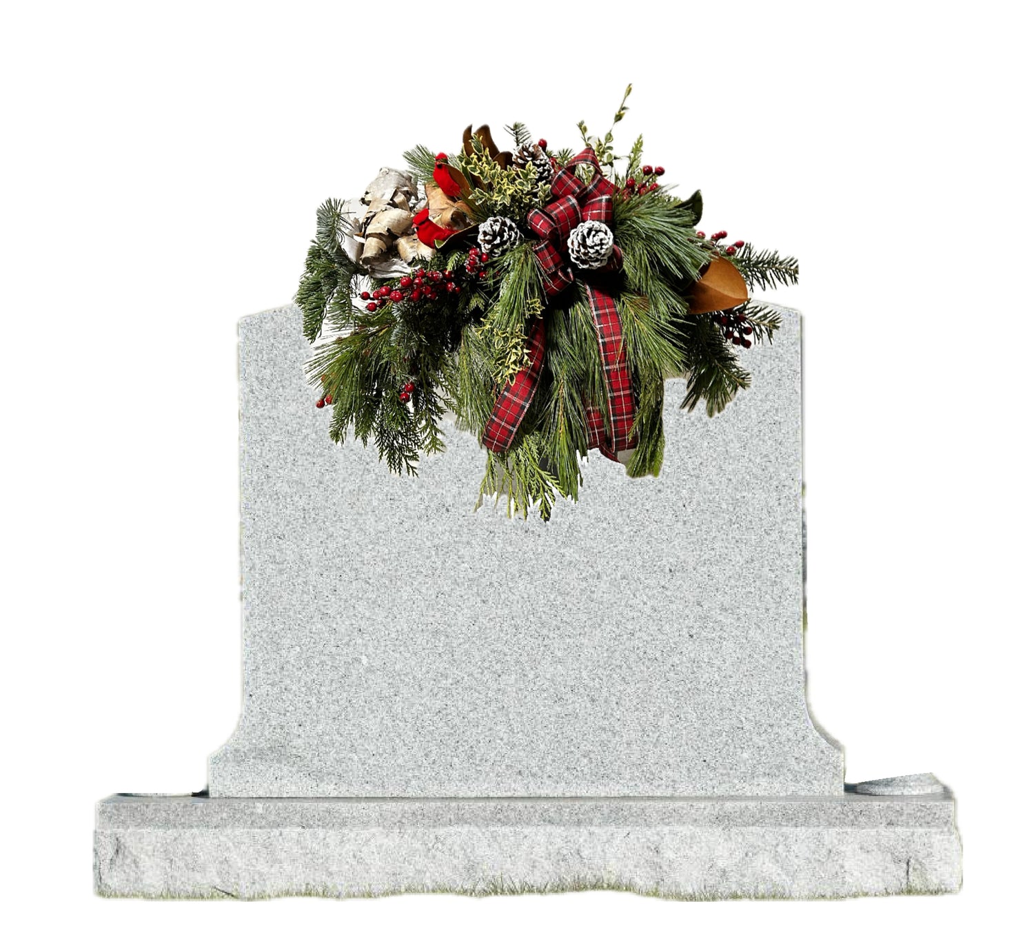 Fresh Winter Cemetary Stone Topper