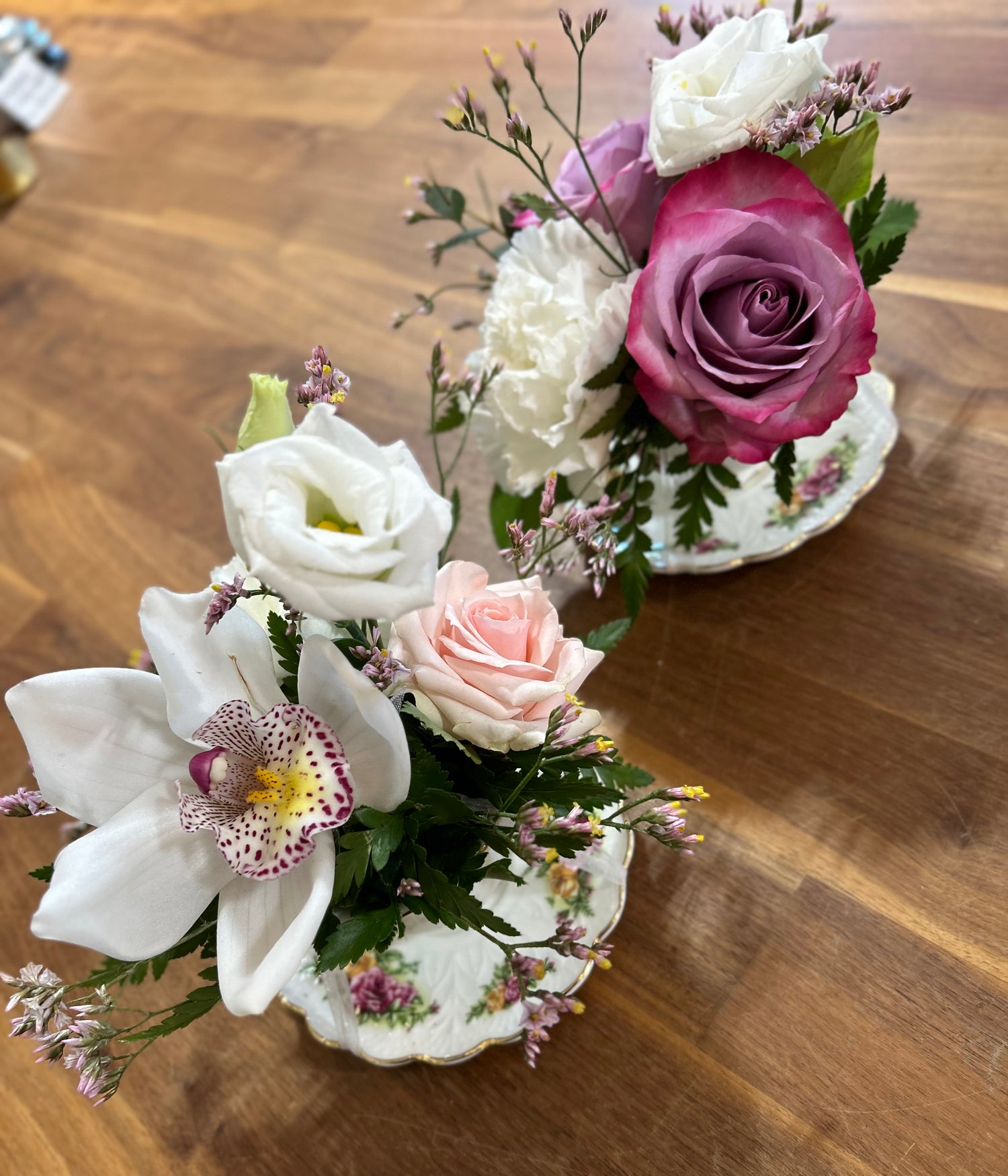 Garden Party Arrangement in a Tea Cup
