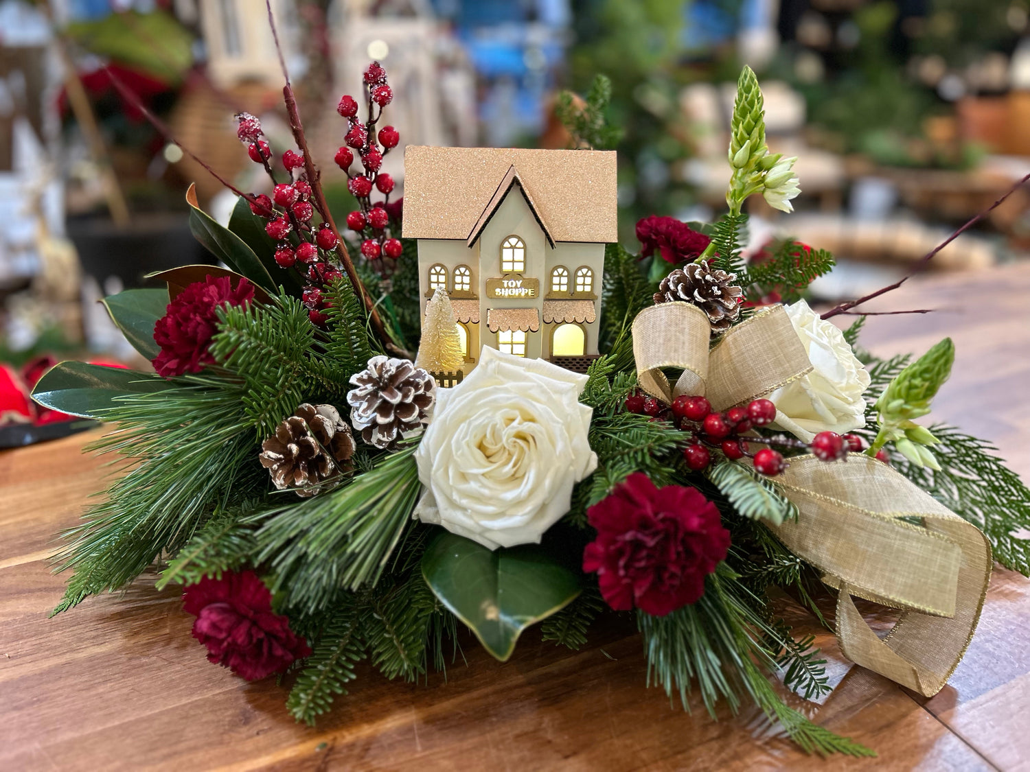 Holiday Glow Fresh Arrangement