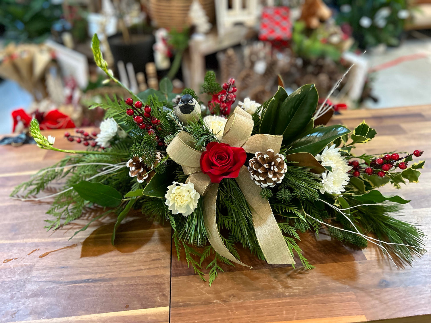 Winter Chickadee Centrepiece