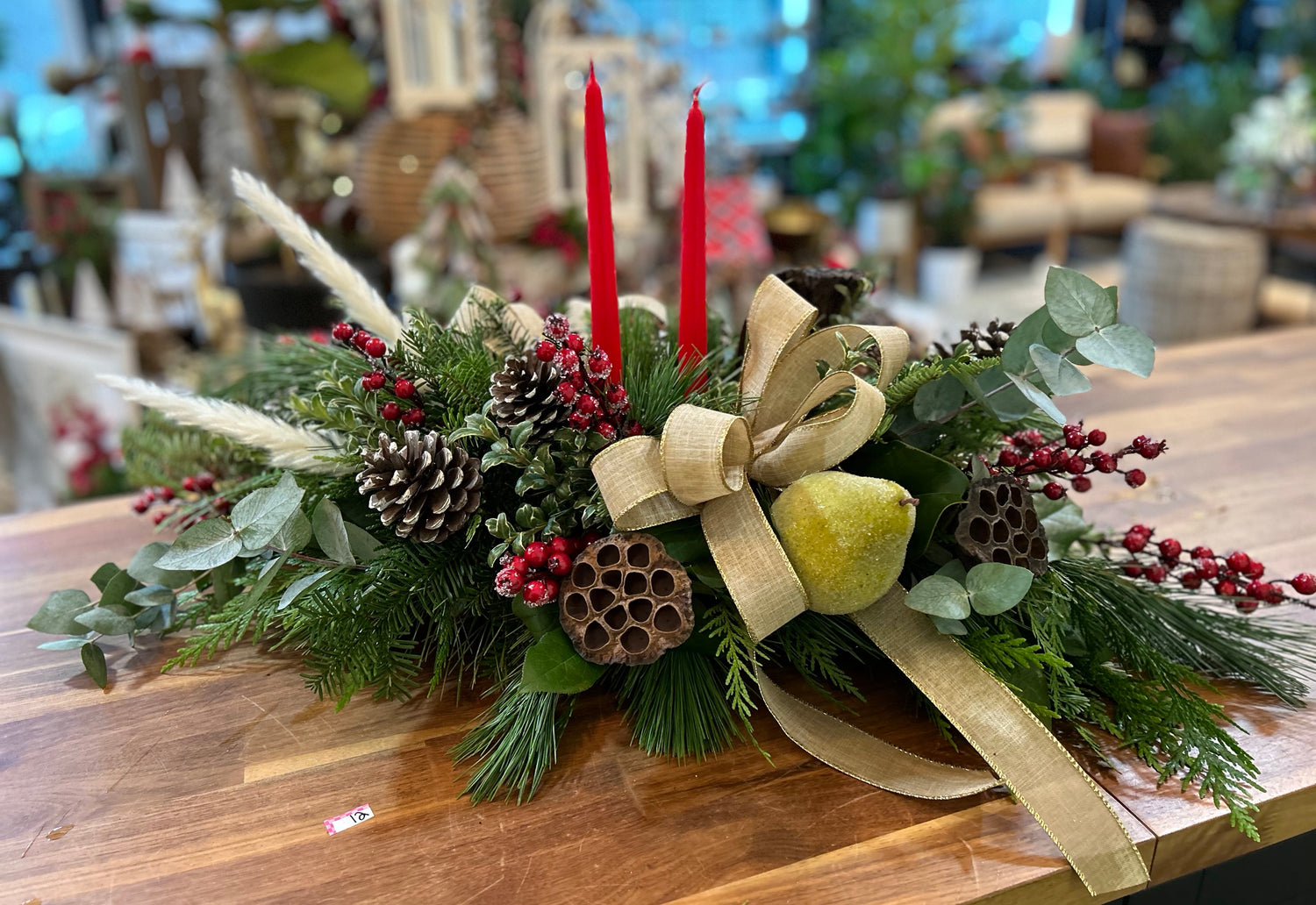 Winter’s  Bounty Fresh Centrepiece with Candles