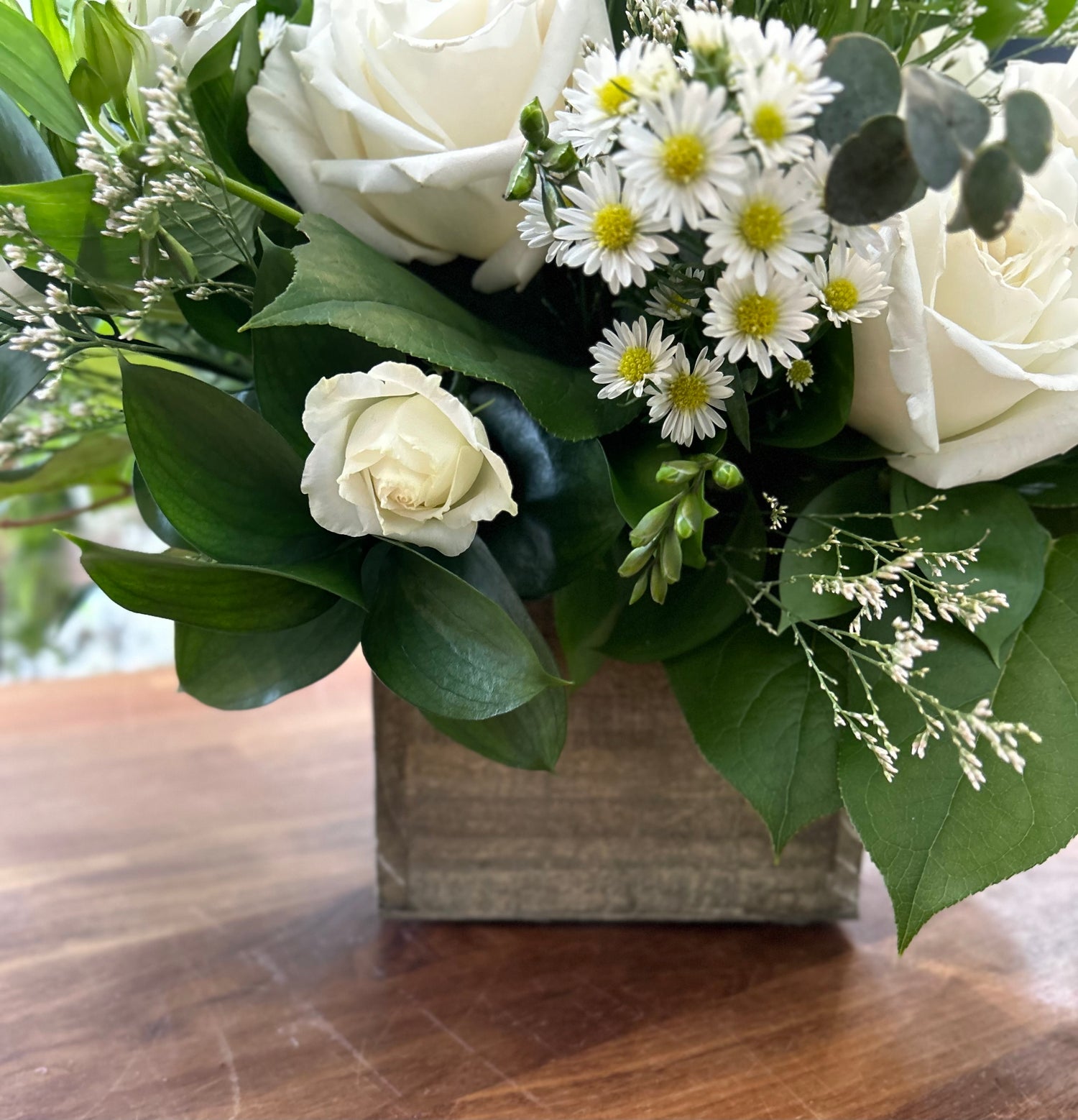 Farmhouse Blooms in Wooden Box