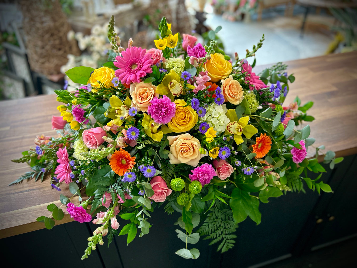 Garden of Colour Casket Spray